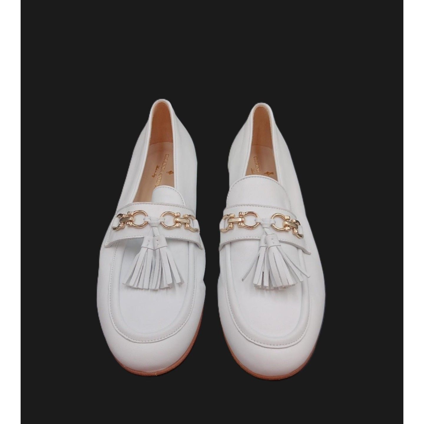 Luca Grossi Premium Italian White Tassel Leather Loafers Women’s Eu 38 (7.5)